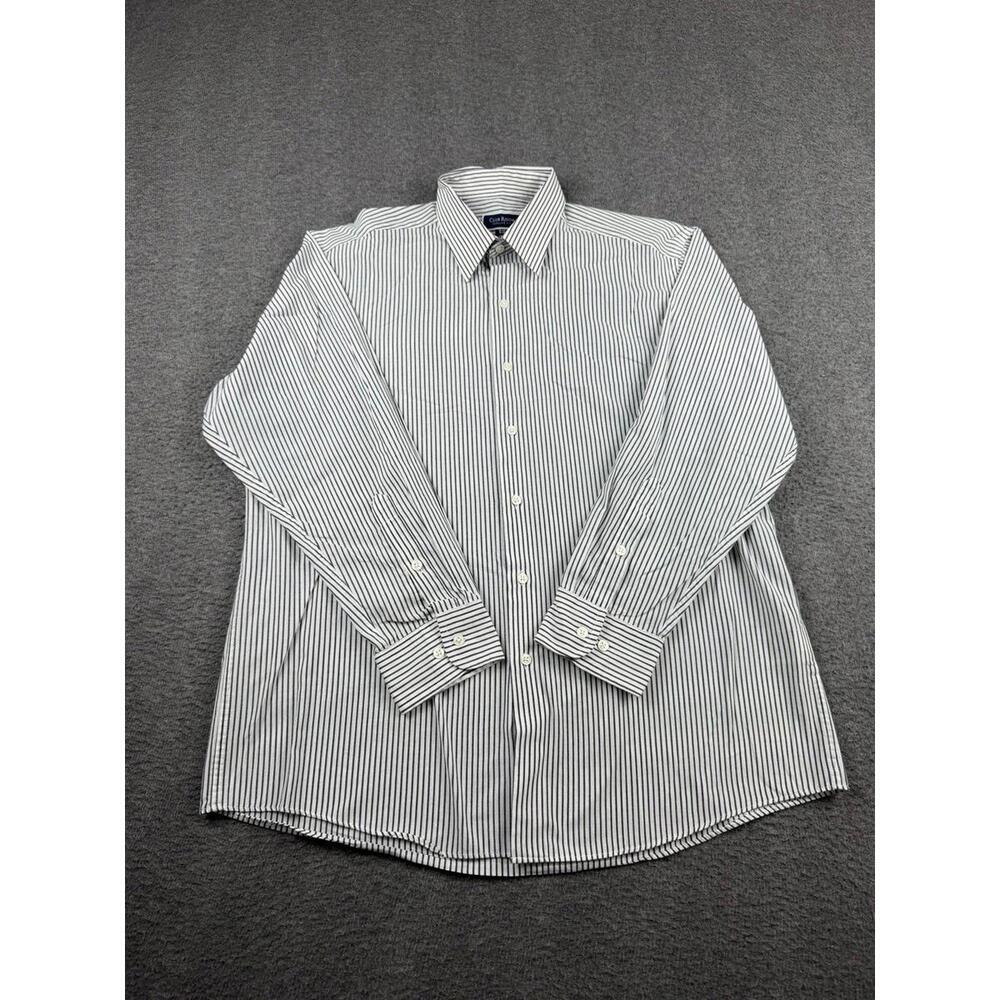 Club Room Men's Dress Shirt Large Striped Long Sleeve Button Up Regular Fit